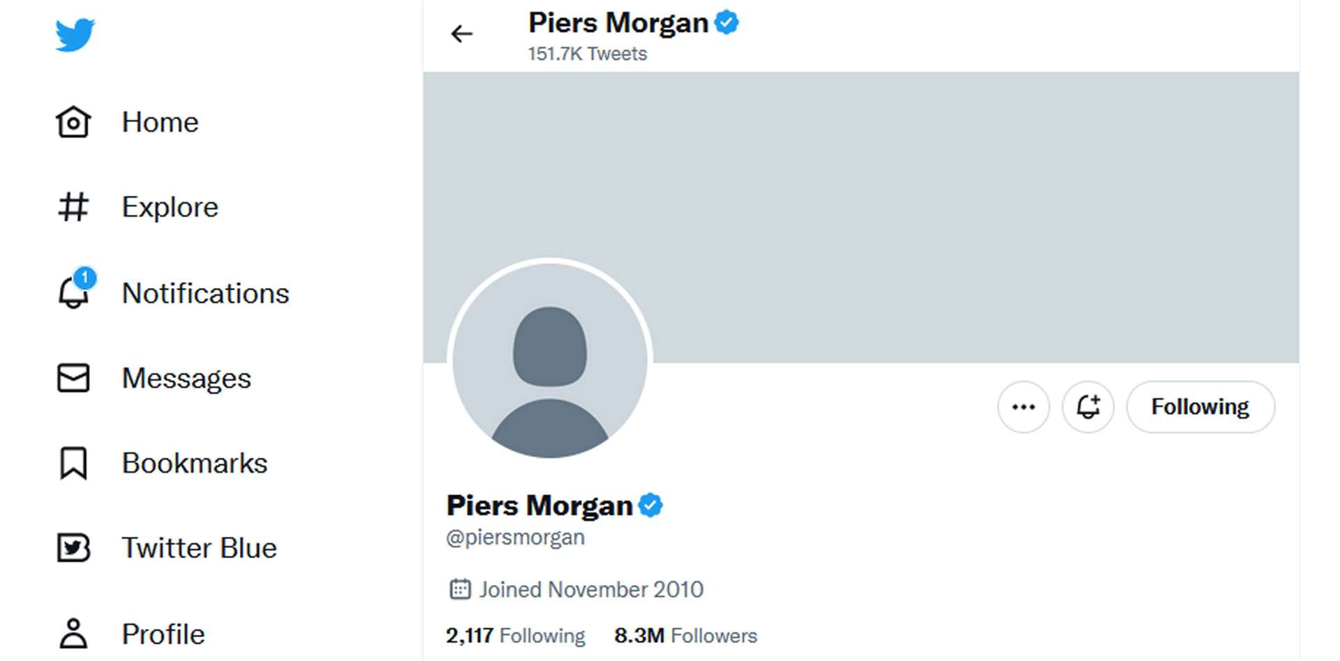 Piers Morgan’s Twitter account (Twitter/PA)