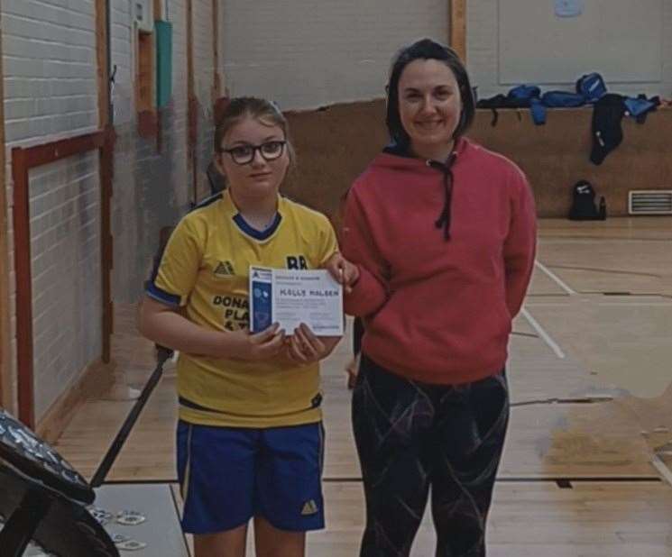 Compensation round girls winner, Holly Holden from Bonar Bridge Primary School.