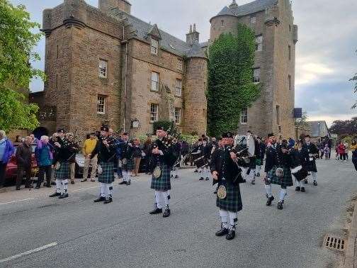 Dornoch Pipe Band were back on parade for the first time in two years. Photo: Catherine Mackenzie