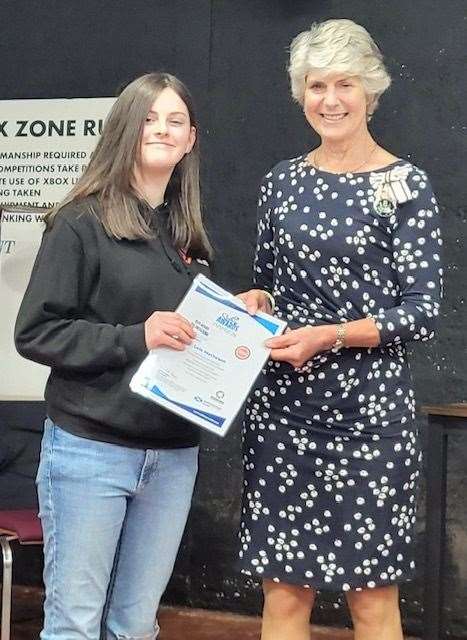 Leia Matheson completed 200 hours of community volunteering to earn a 200 hr Saltire certificate.
