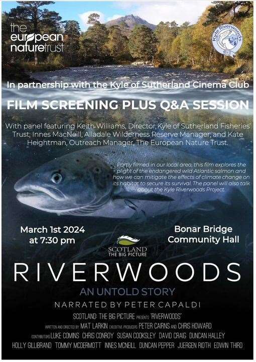 A FILM screening of Riverwoods: An Untold Story will be held at Bonar Bridge Community Hall on Friday March 1 at 7.30pm.