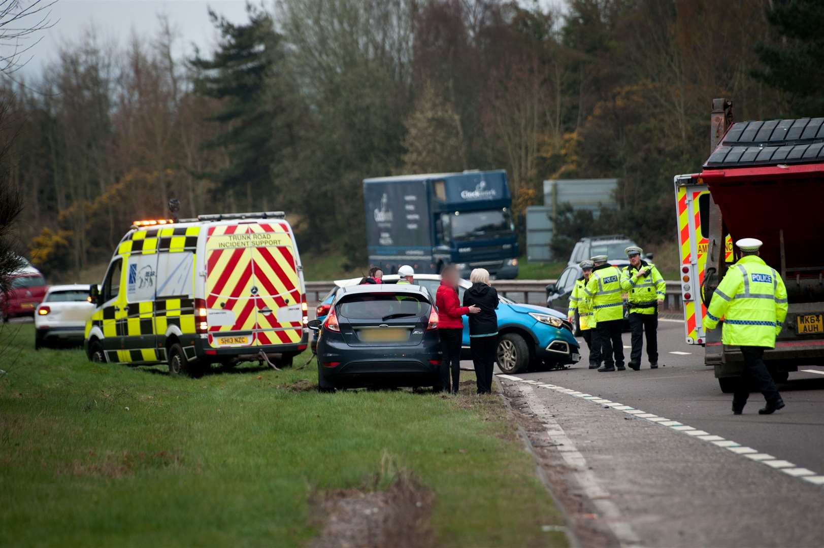 Emergency services deal with a collision at Munlochy Junction on A9.