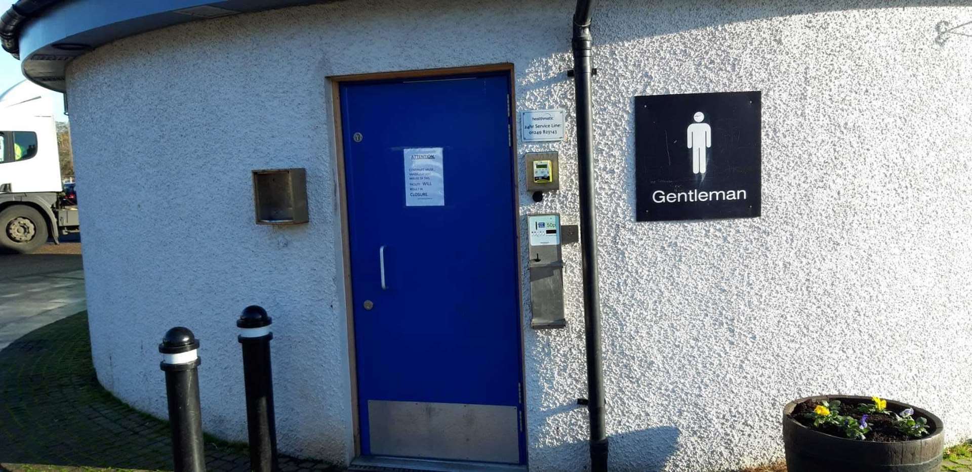 A 50p payment was required to enter the gents' toilets at Golspie but the pay meter is to be removed because of constant vandalism.