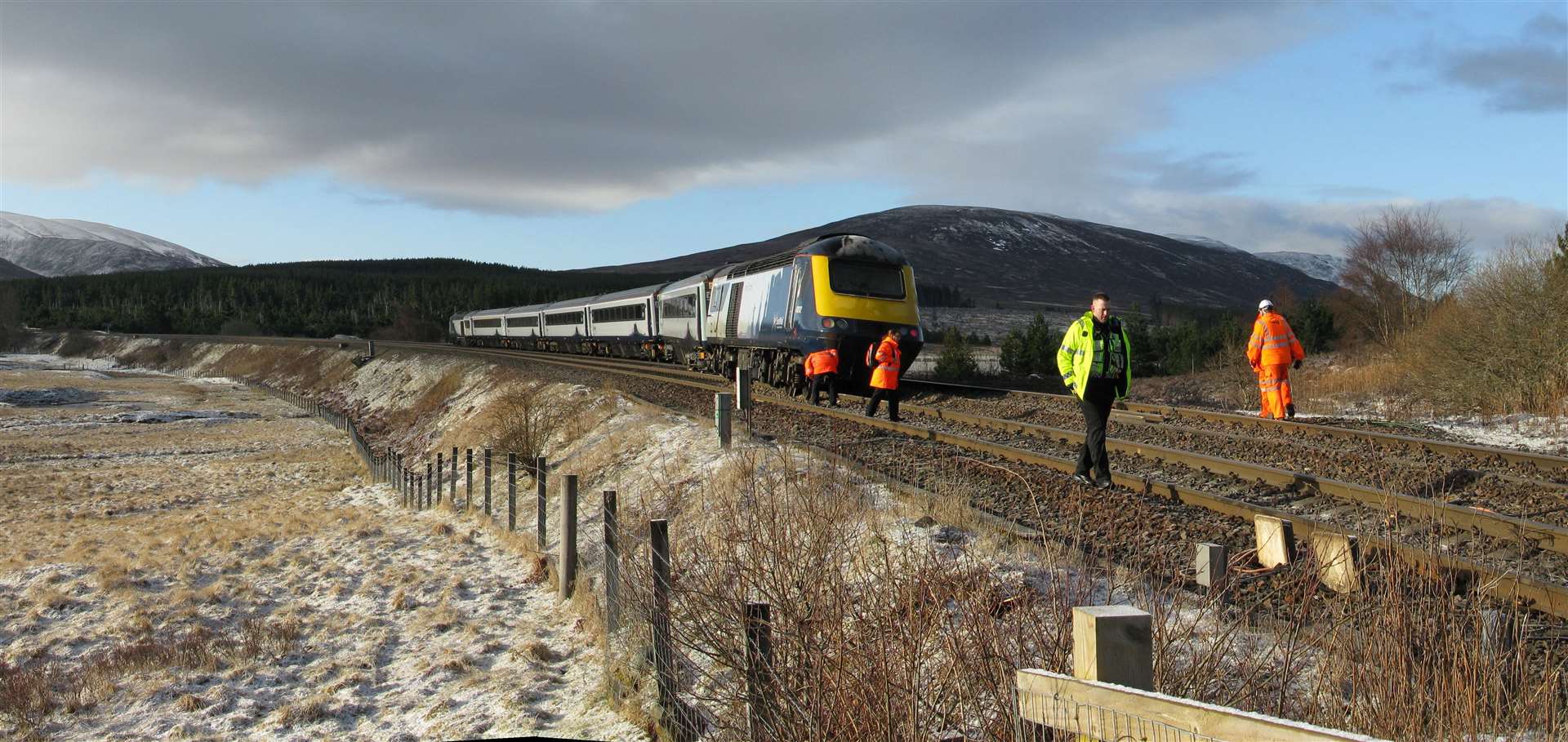 There were no injuries in last Saturday's derailment as the event was merely an 'inhouse' test run for the currently in use High Speed Trains. (Photo Bill Carr)