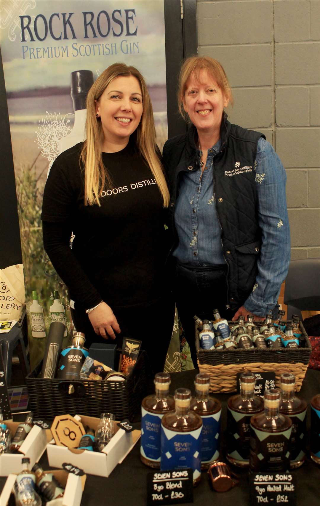 Kerry Campbell and Joanne Howdle at the shared 8 Doors Distillery and Dunnet Bay Distillers stand. Picture: Alan Hendry