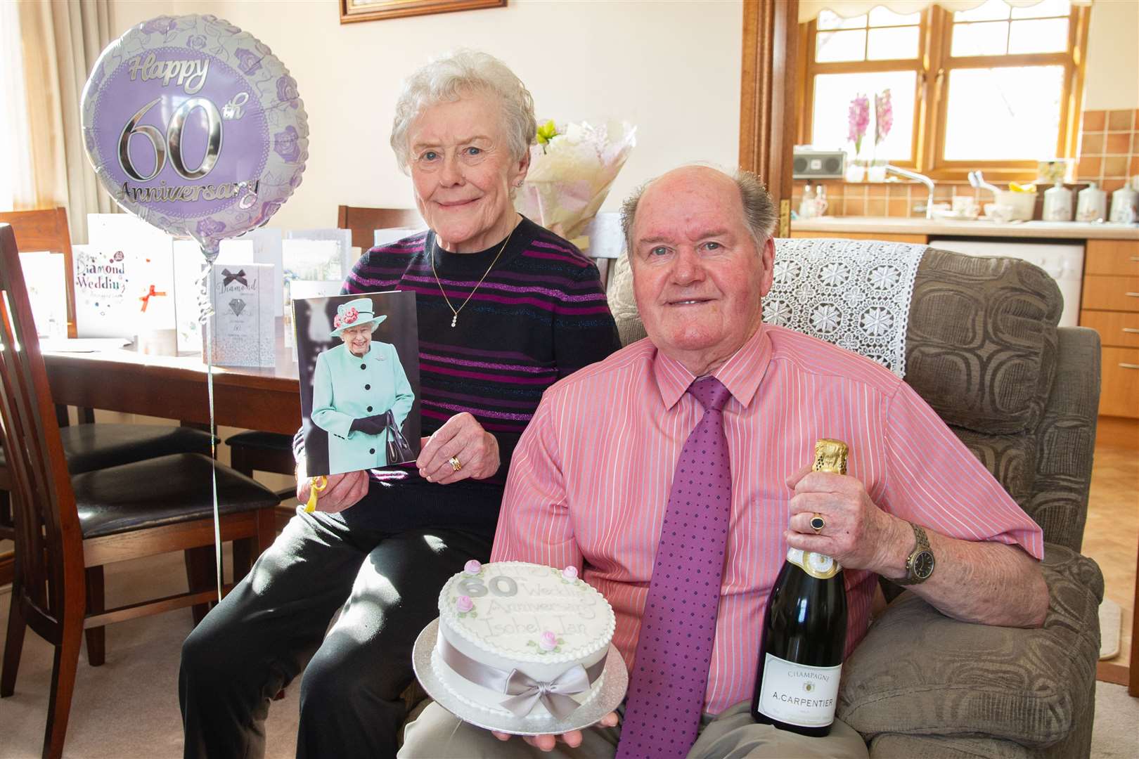 Ian and Isobel Christie, orginally from Brora, celebrate 60 years of married life. Picture: Daniel Forsyth.