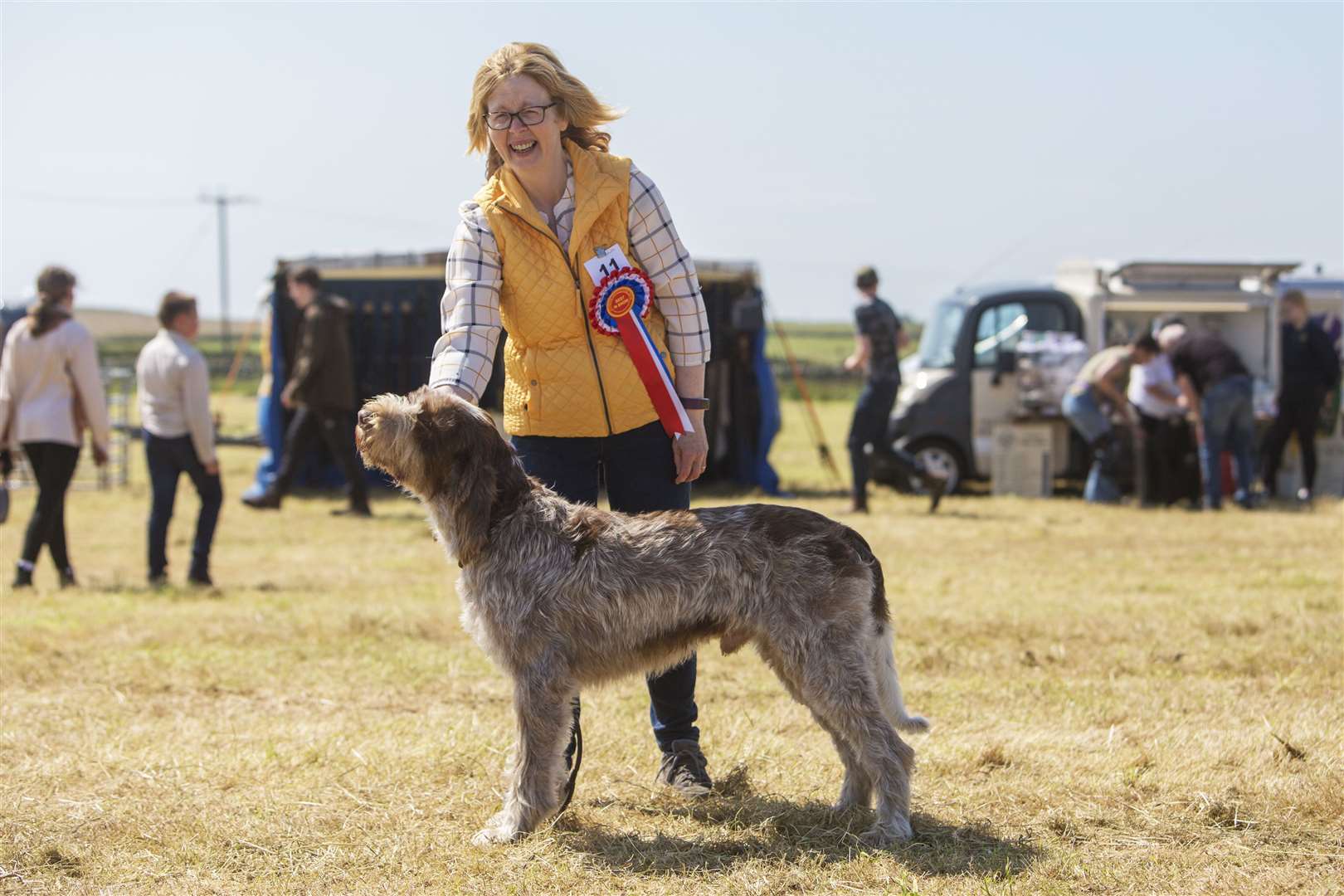 Donna and Gavin Mackay from Bower won the dog show championship with Ralph, a pedigree Italian Spinone. Picture: Robert MacDonald / Northern Studios