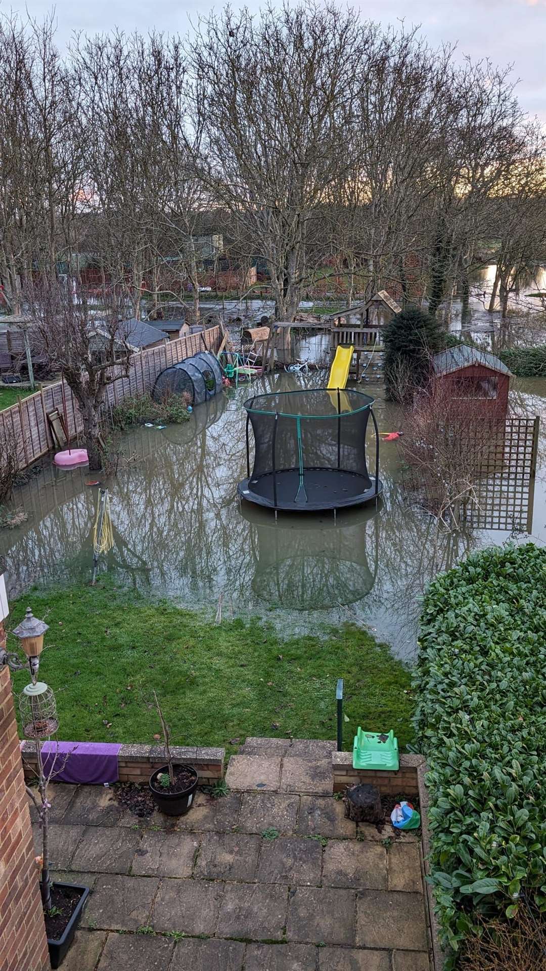 The Kneafseys’ garden has been affected by flooding (Michael Kneafsey/PA)