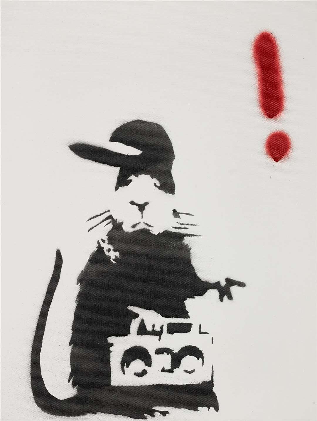Banksy’s Exclamation Rat, which has a sale estimate of £220,000-£320,000 (Sotheby’s/PA)