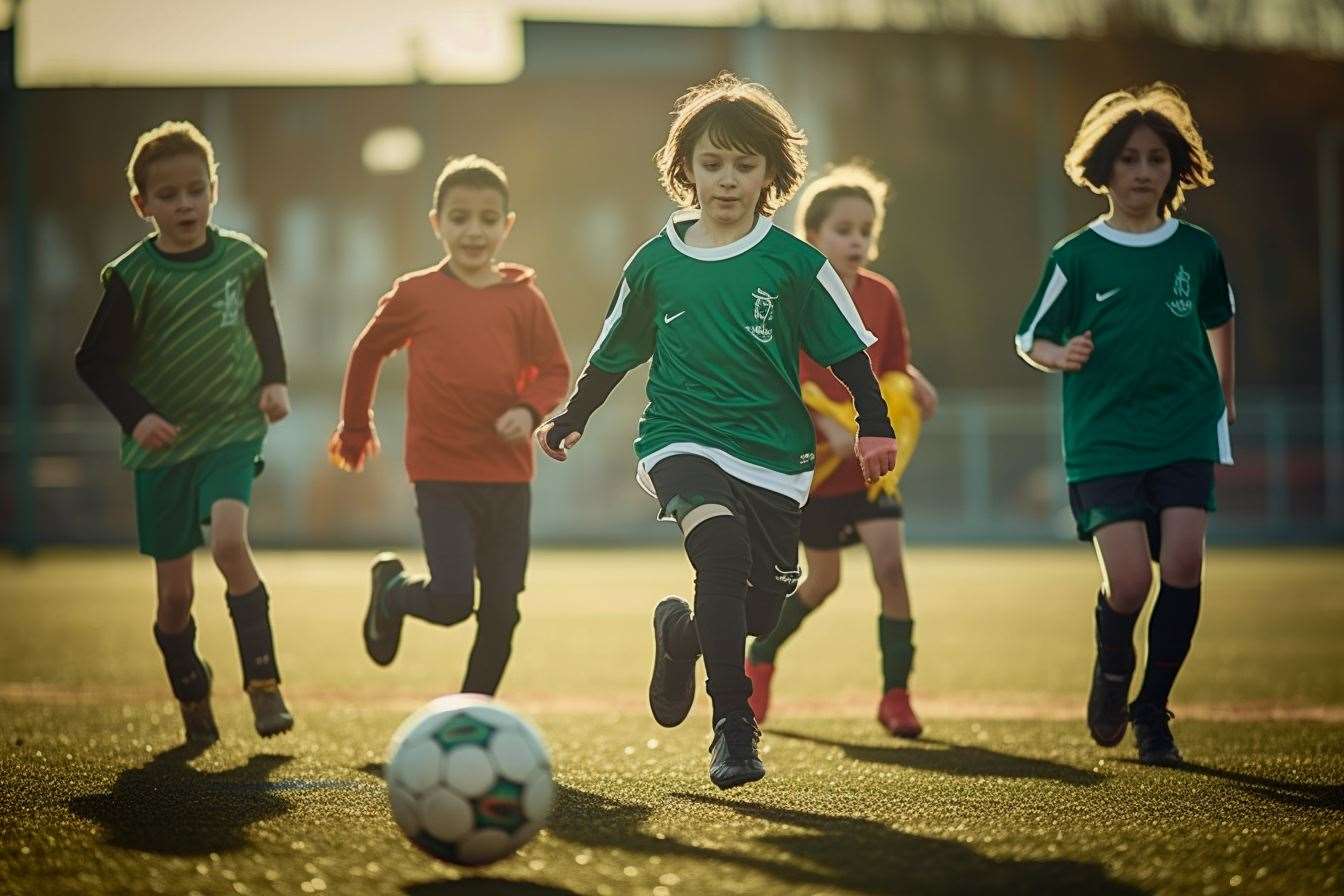 ai pics of Kids playing football. Picture: Callum Mackay..