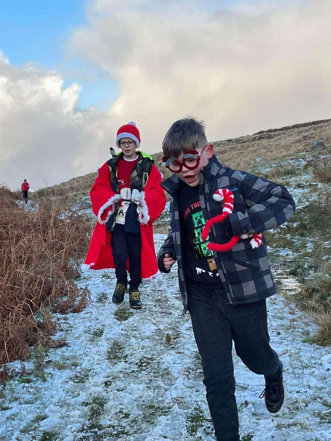 The route for the Santa Dash was part-way round Loch Innes.
