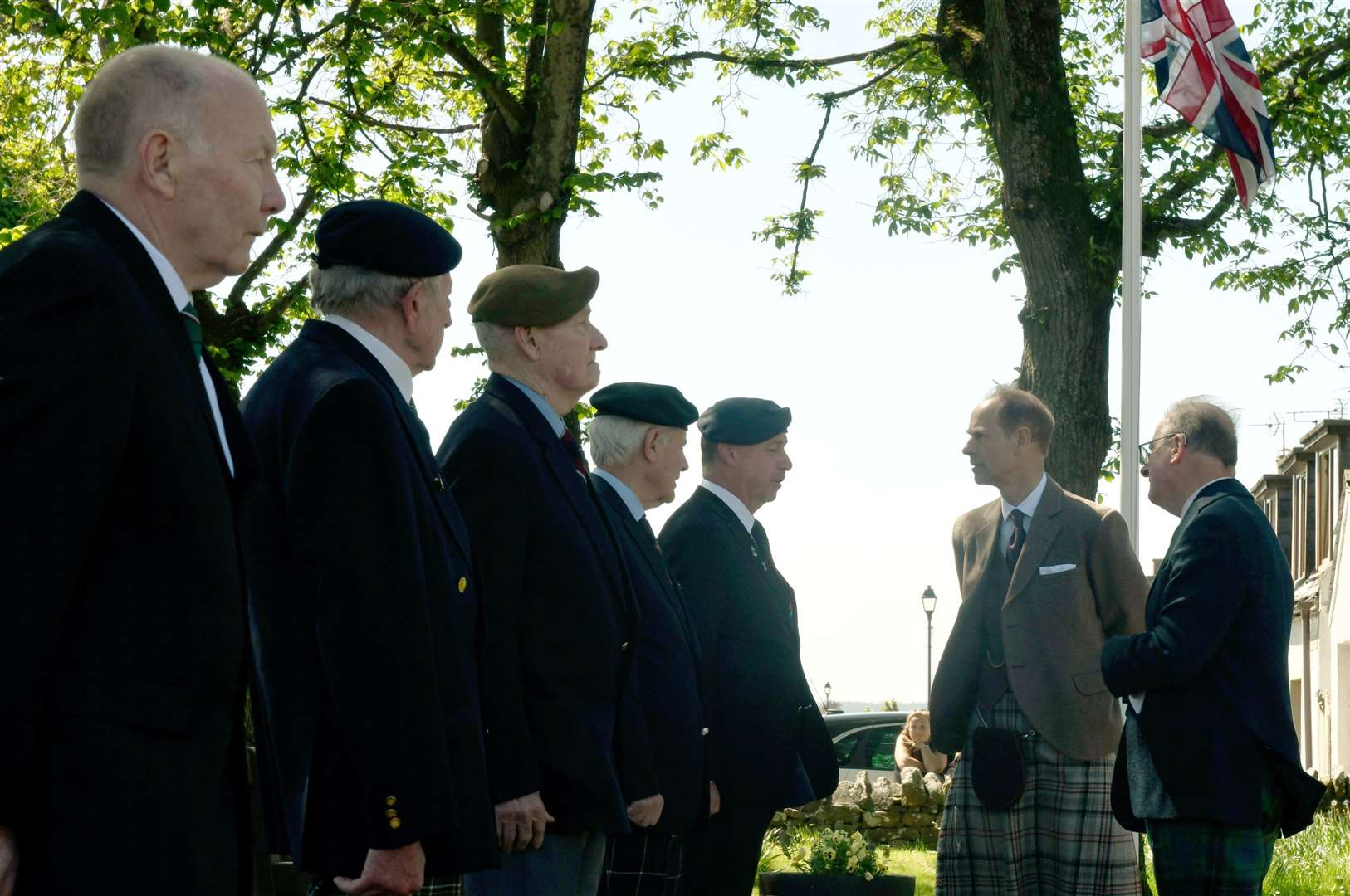 Prince Edward is presented to veterans at Golspie's Memorial Garden. Picture: James MacKenzie