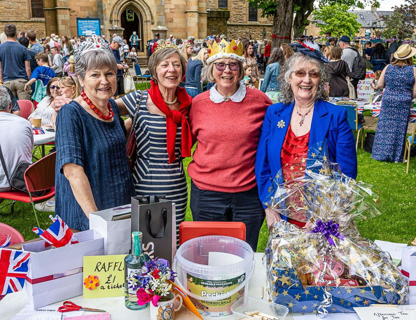Raffle ticket sellers, from left Maureen McKay, Barbara Morrison, Kate Robinson and Jane Mackenzie. Picture: Andy Kirby