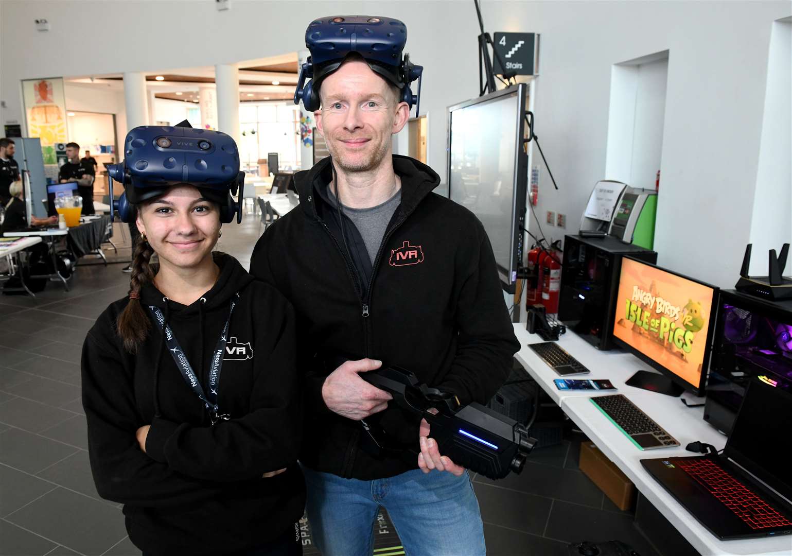 Macey Rodden and John Watt, Inverness VR Experiences. Picture: James Mackenzie.