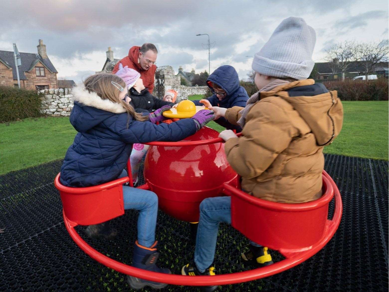 Youngsters were quick to test out the new play equipment. Picture: Alan Butcher
