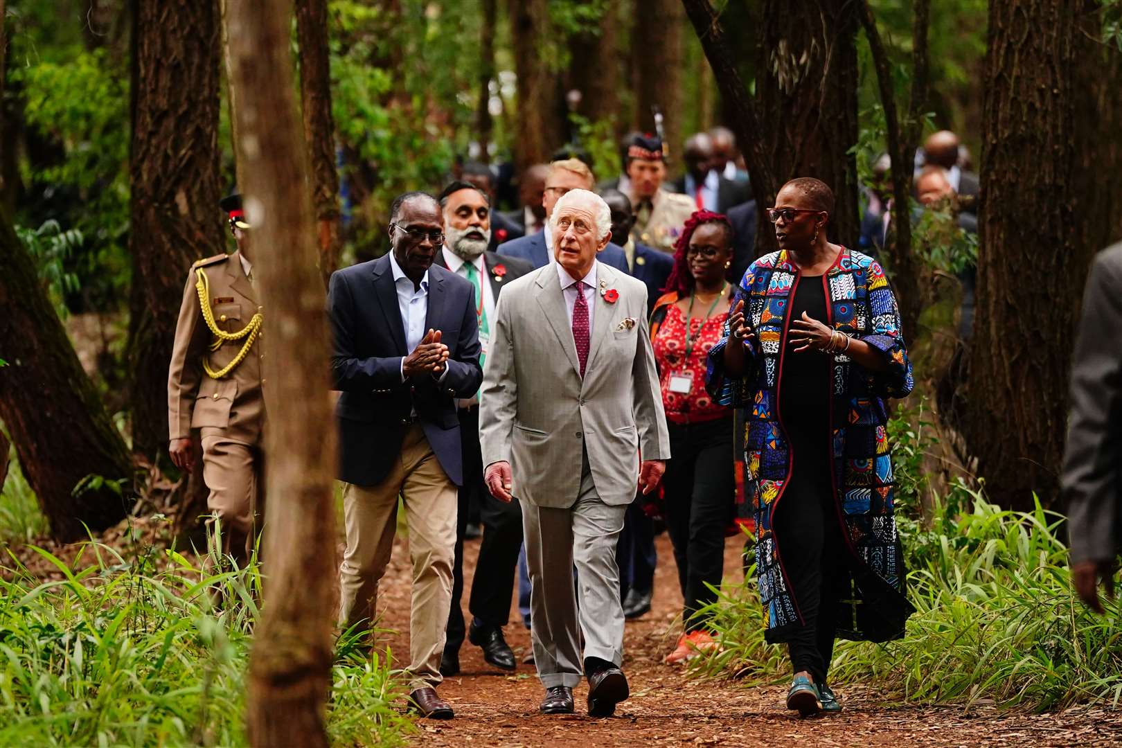 The King during a visit to Karura urban forest in Nairobi in November (Phil Noble/PA)